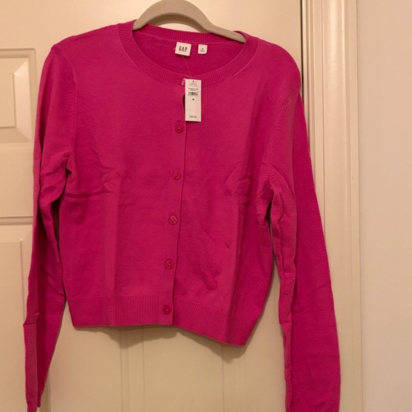 GAP Phoebe Pink Cashsoft Crew Neck Cardigan/NWT/M - Picture 11 of 12
